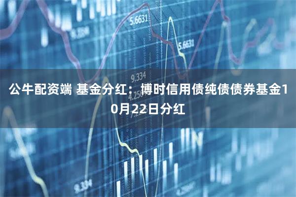 公牛配资端 基金分红：博时信用债纯债债券基金10月22日分红