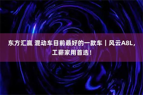 东方汇赢 混动车目前最好的一款车｜风云A8L，工薪家用首选！